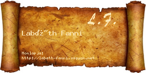 Labáth Fanni névjegykártya